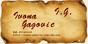 Ivona Gagović vizit kartica